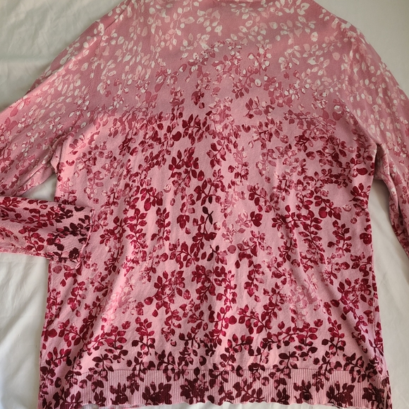 Karen Scott Pink Floral Cardigan - Picture 8 of 8